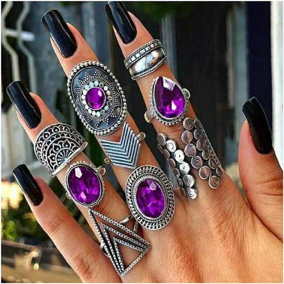 Jewelry - Boho Retro 9 pc Ring Set Gift